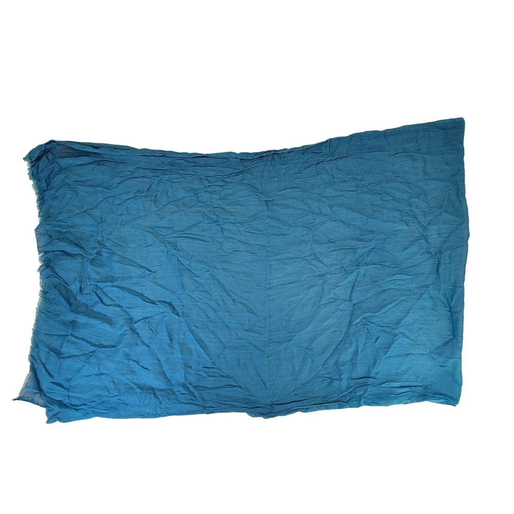 TANJORE Teal Blue‎ Crinkle Scarf Lightweight Sheer Wrap Shawl